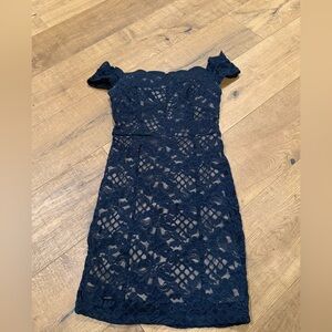 Speechless Navy Lace Mini Dress